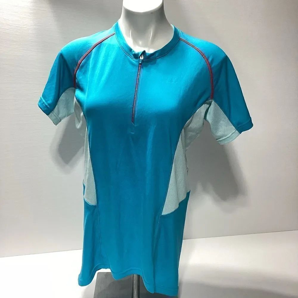 Helly Hansen Training Running Partial Mesh Short Sleeve Turquoise Shirt XL
